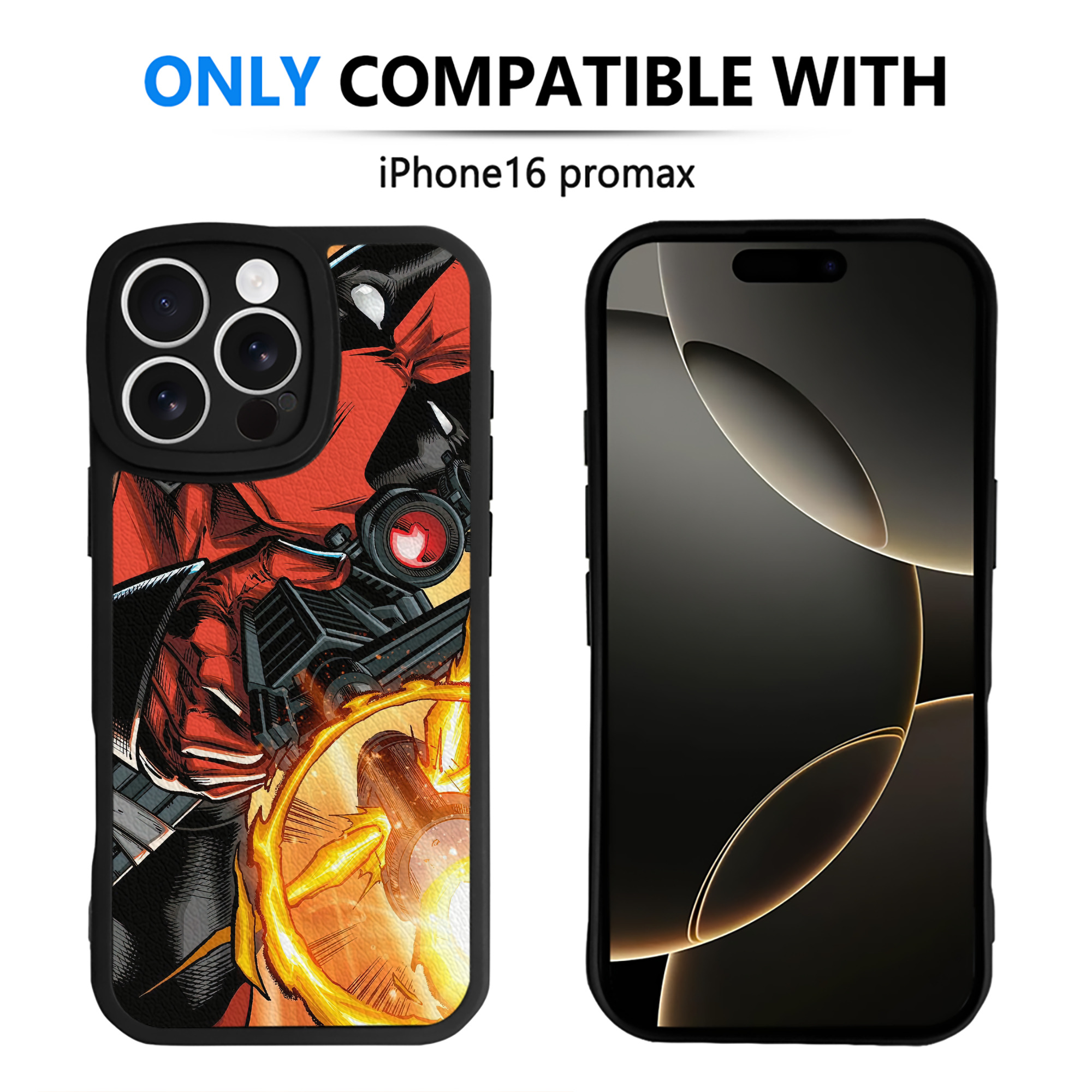 （画像用） Deadpool デッドプール 【iPhone 16シリーズ対応】シリコンスマホケース（レザー調） 材質：シリコン